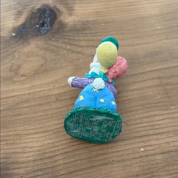 Festive Birthday Bunny 🐰 Clown 🤡 with Spring Color Balloons figurine